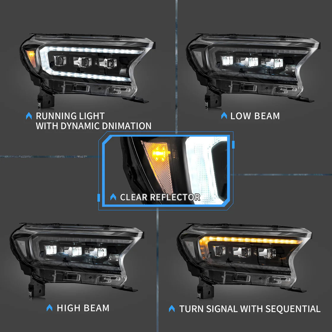 19-23 Ford Ranger Headlights