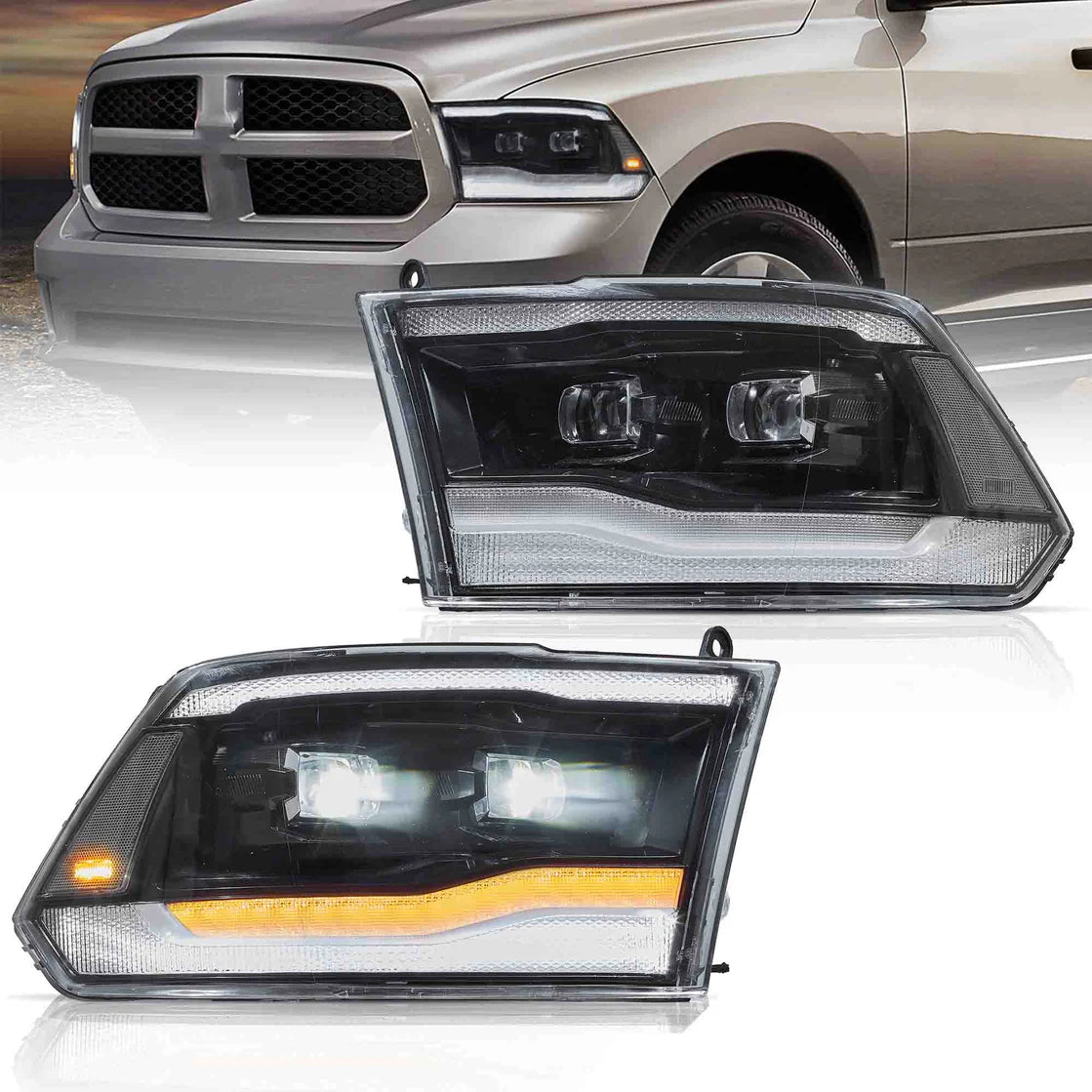 09-18 Dodge Ram 1500 2500 3500 Headlights