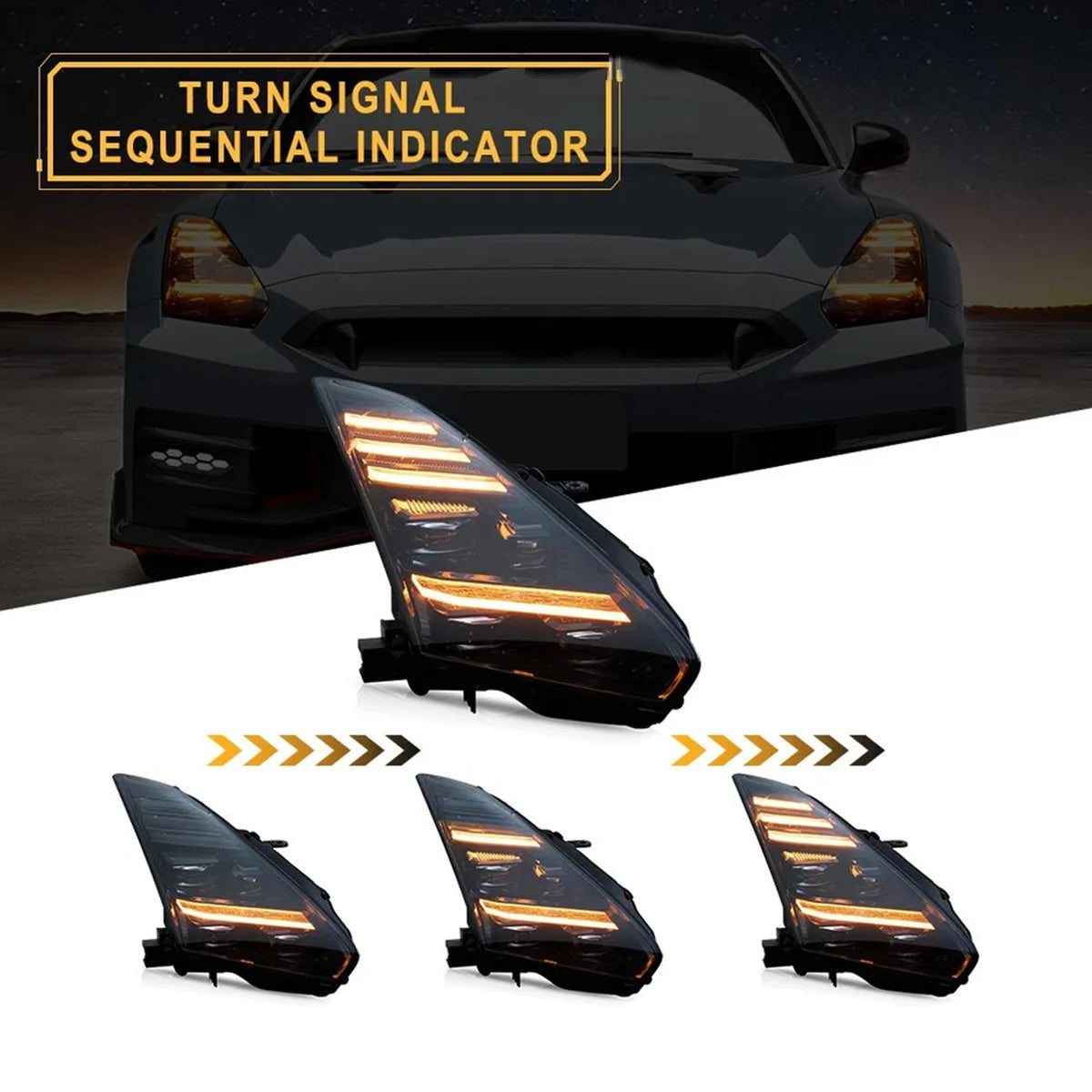 08-23 Nissan GT-R R35 LED Headlights