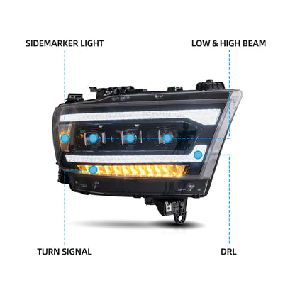 19-24 Ram 1500 Headlights