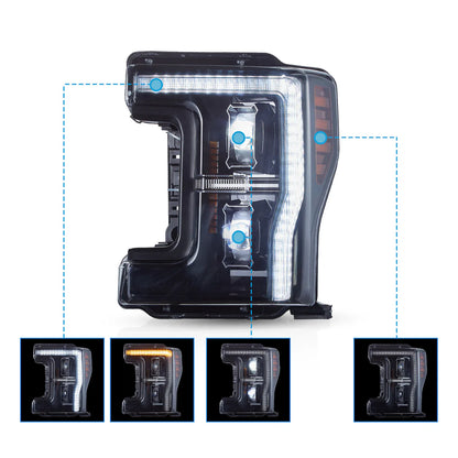 17-19 Ford F250 Super Duty Headlights